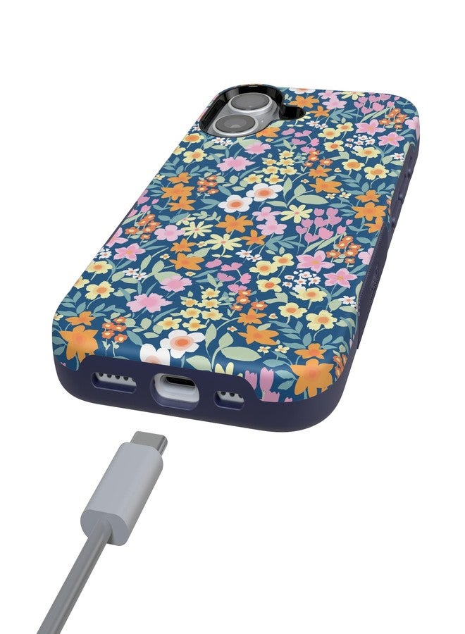 Casely iPhone 17 Case | Full Bloom | Navy Floral | Compatible with MagSafe | Bold Protective Design - Image 5