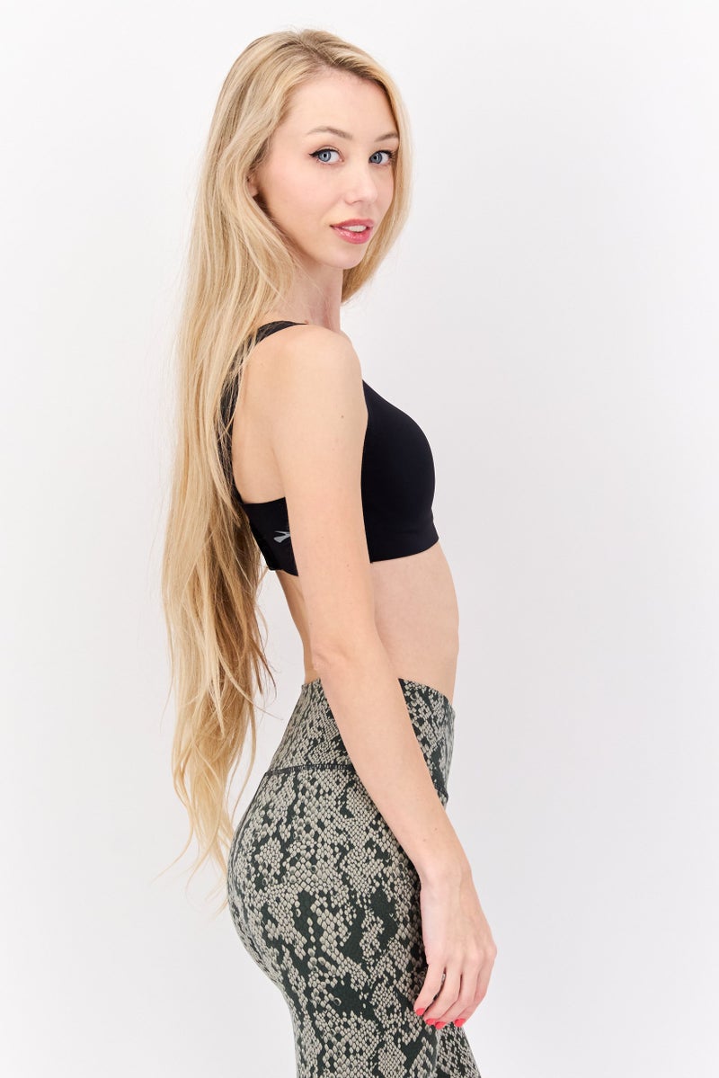 Brooks Women Solid Padded Sports Bra, Black - Image 4