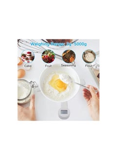 erorex Food Weighing Scale, Kitchen Scale Food Scale, Small Portable Tare Function, Space Saving, With Display, For Cooking, Baking, White  - Image 4