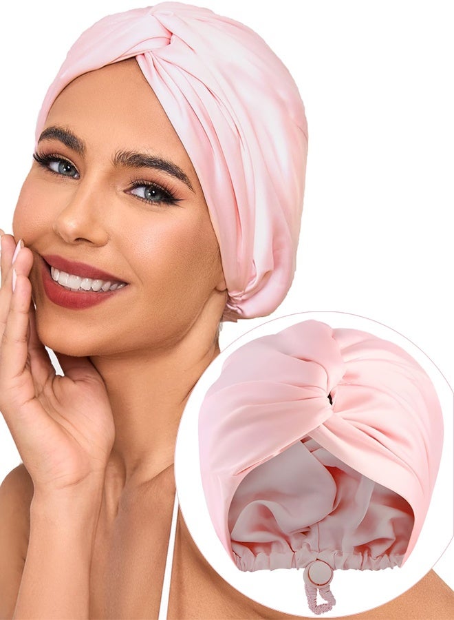 Adjustable Double Layer Silk Satin Hair Bonnet, Sleep Hair Wrap for Women Men Unisex - Image 1