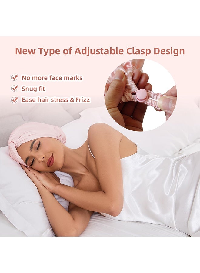 Adjustable Double Layer Silk Satin Hair Bonnet, Sleep Hair Wrap for Women Men Unisex - Image 5