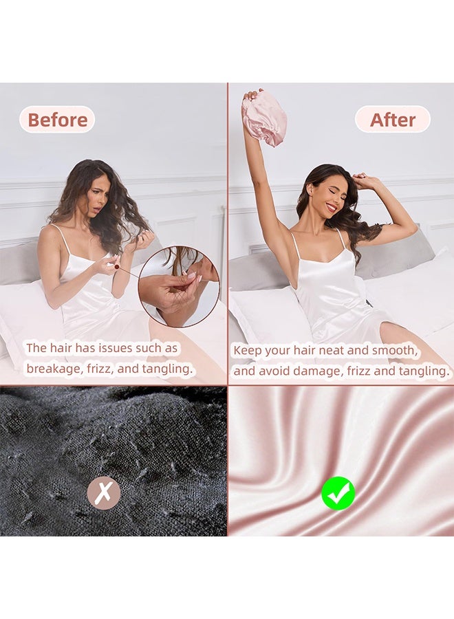 Adjustable Double Layer Silk Satin Hair Bonnet, Sleep Hair Wrap for Women Men Unisex - Image 3