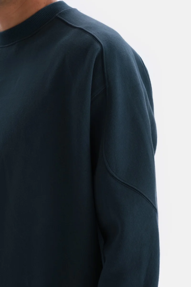 dagi Petrol Blue Stitching Detailed Sweatshirt