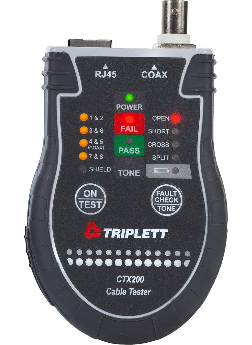Triplett Triplett CTX200 Pocket CAT LAN Tester for RJ45 CAT 56 and Coax Cables with Instant PassFail Results  - Image 1