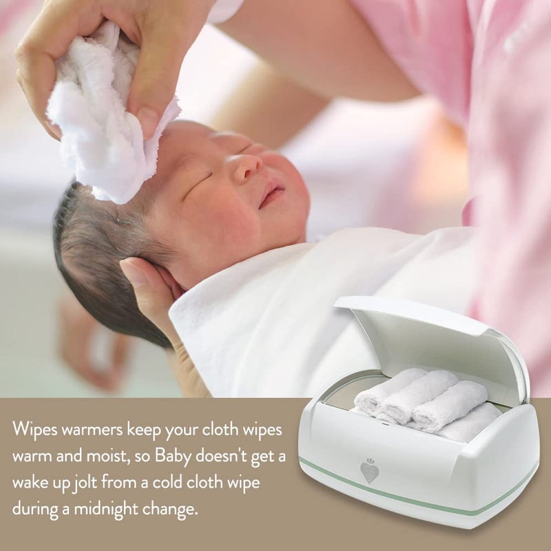 Prince Lionheart Warmies Wipes Warmer Designed for Reusable Cloth Wipes | Soft Glow Nighlight | Includes 1 everFRESH Pillow and 4 Warmies Cloth Wipes - Image 2