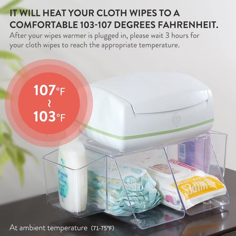 Prince Lionheart Warmies Wipes Warmer Designed for Reusable Cloth Wipes | Soft Glow Nighlight | Includes 1 everFRESH Pillow and 4 Warmies Cloth Wipes - Image 3