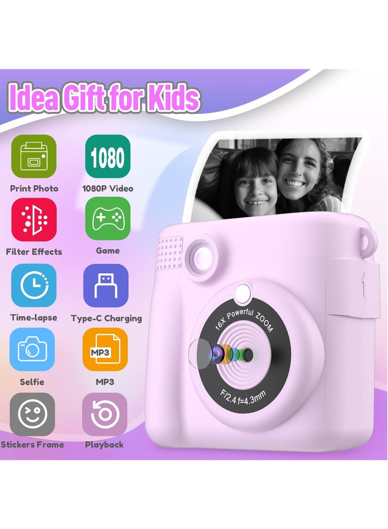 YelaJoy Instant Print Camera for Kids,Birthday Gifts for Girls Boys, HD Digital Video Cameras for Toddler, Portable Toy for 4-10 Year Old Girl with 32GB SD Card - Image 3