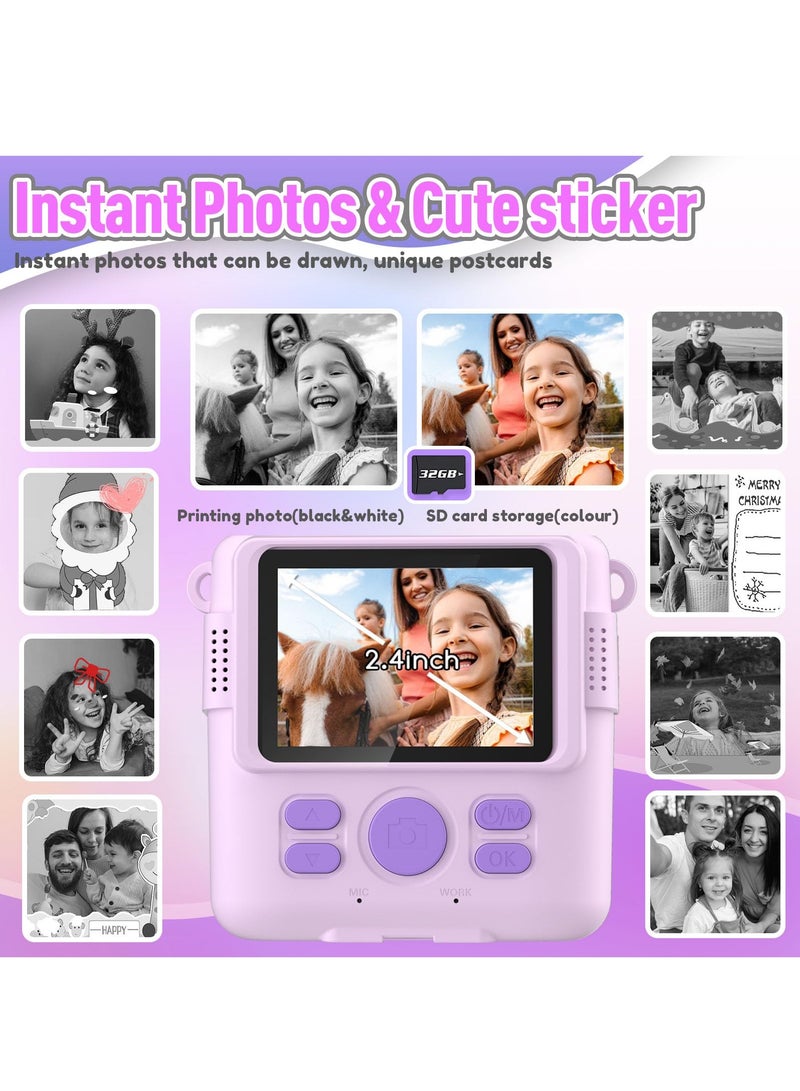 YelaJoy Instant Print Camera for Kids,Birthday Gifts for Girls Boys, HD Digital Video Cameras for Toddler, Portable Toy for 4-10 Year Old Girl with 32GB SD Card - Image 4