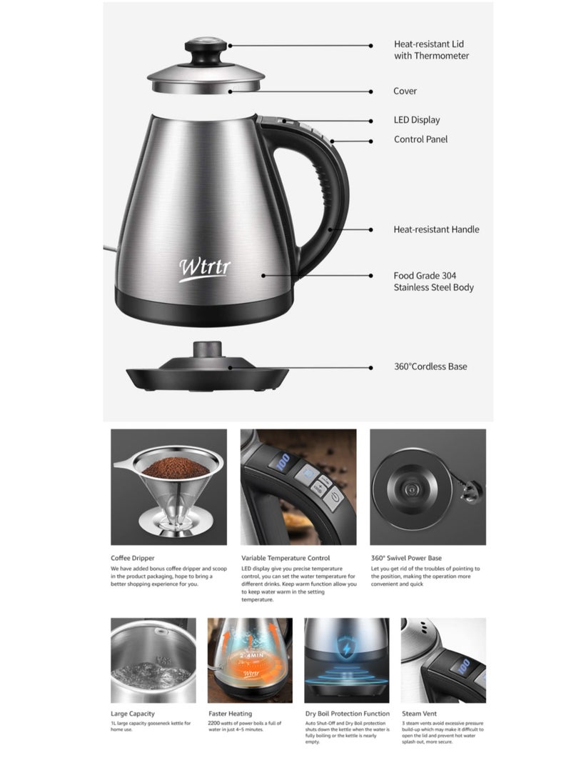 Electric Gooseneck Kettle Variable Temperature Control