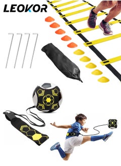 LEOKOR Football Training Equipment,Including 1 Agility Ladder,10 Disc Cones,Adjustable Soccer Training Belt,Handbag,  - Image 1