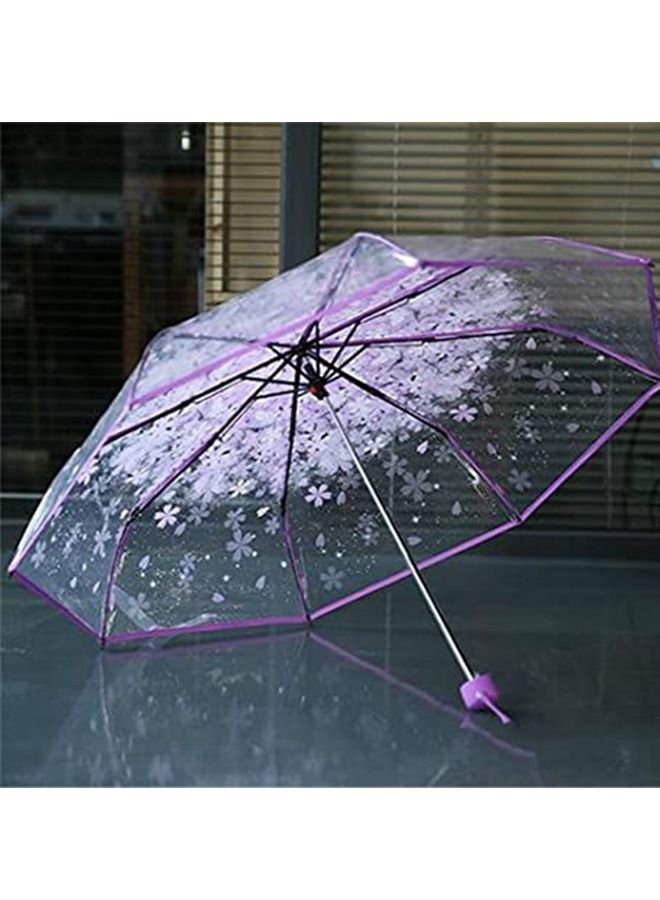 Romantic Cherry Rain Foldabe Transparent Umbrella For Ladies And Girls - Image 4