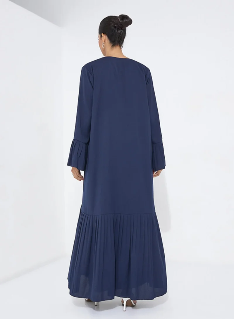 Rosette Abaya Stylish Abaya with Mixed Color Embroidery - Elegant & Modern Design