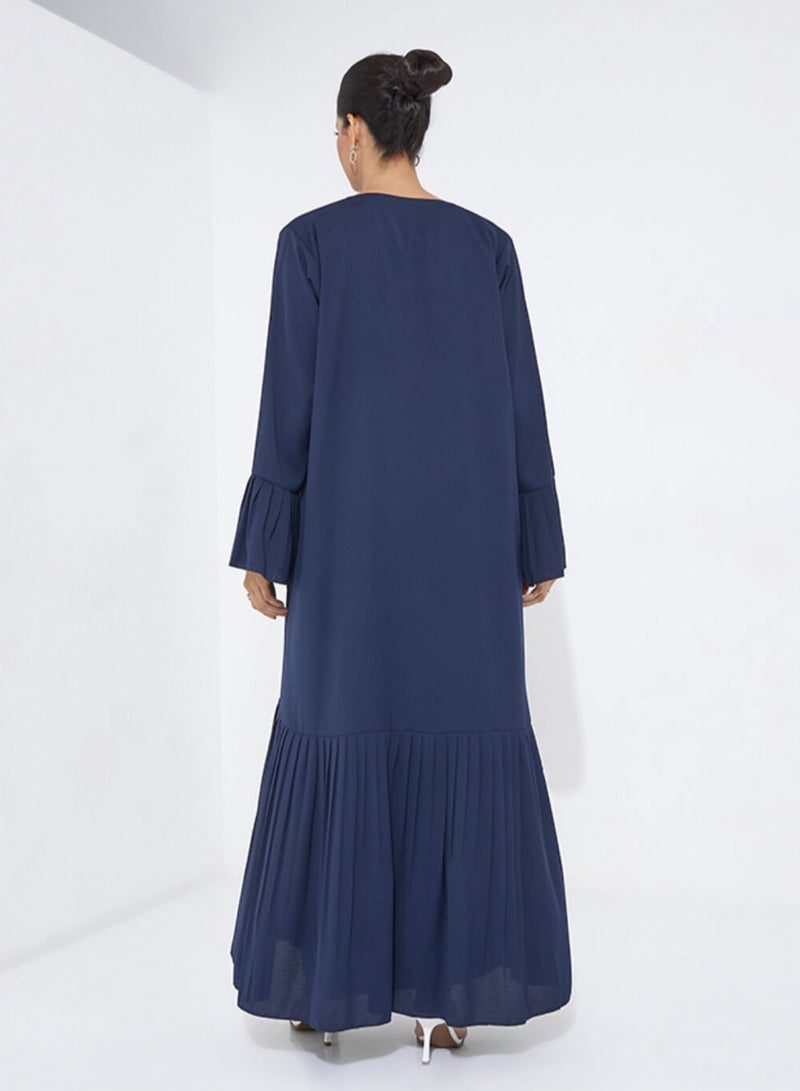 Rosette Abaya Stylish Abaya with Mixed Color Embroidery - Elegant & Modern Design  - Image 3