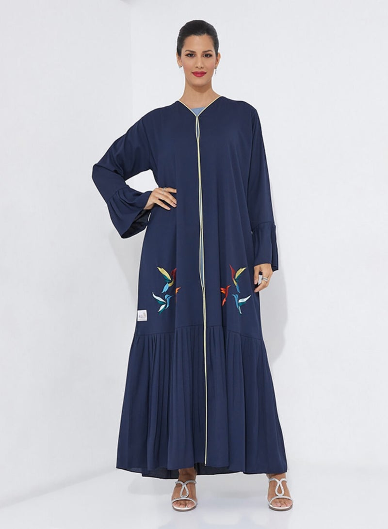 Rosette Abaya Stylish Abaya with Mixed Color Embroidery - Elegant & Modern Design  - Image 1