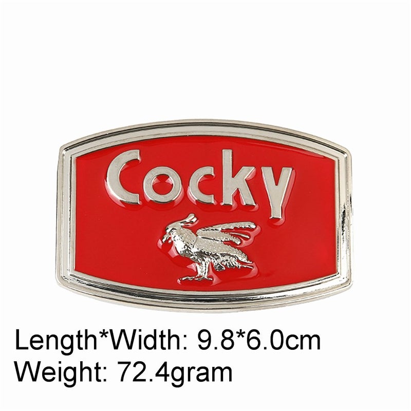 MASOP VOGU Funny Personalized Animal Cocky Bird Red Belt Buckle Metal Cowboy Accessories - Image 3