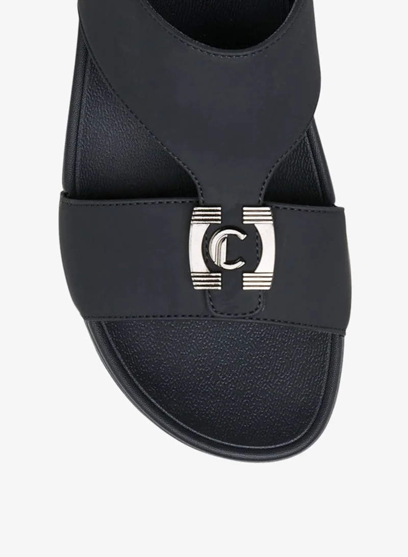 Le Confort BLACK Men Metal Accent Slip-On Comfort Sandals  | Best Price UAE