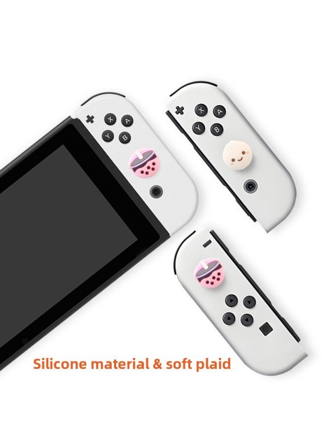 Switch Rocker Cap NS/Lite Rocker Cap Key Cap Steamed Stuffed Bun Milk Tea Gamepad Silicone Protective Cap-Product Color:Slight Color Difference, Please Be Careful When Photographing  - Image 5