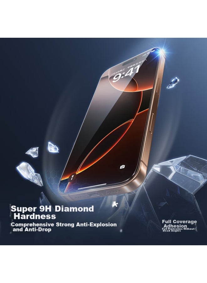 Smartdevil Iphone 16 Pro Max Screen Protector, 3d Full-screen Large View Ultra-smooth Diamond Anti-drop Anti-shatter Hd Anti-fingerprint Tempered Glass Film For Apple 16 Pro Max - Image 2