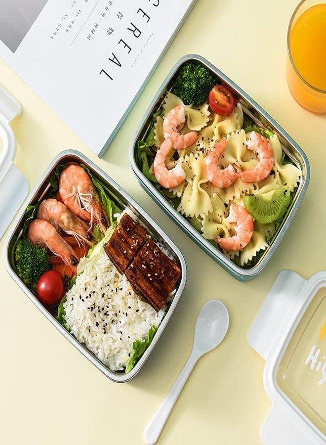 RIVUGJA Executive Stainless Steel Lunch Box & Plastic Double Wall Lunch Box with Airtight Spill Proof Lid, Tiffin Boxes for Kids Men Women for School Office College (Multicolour) - Image 5
