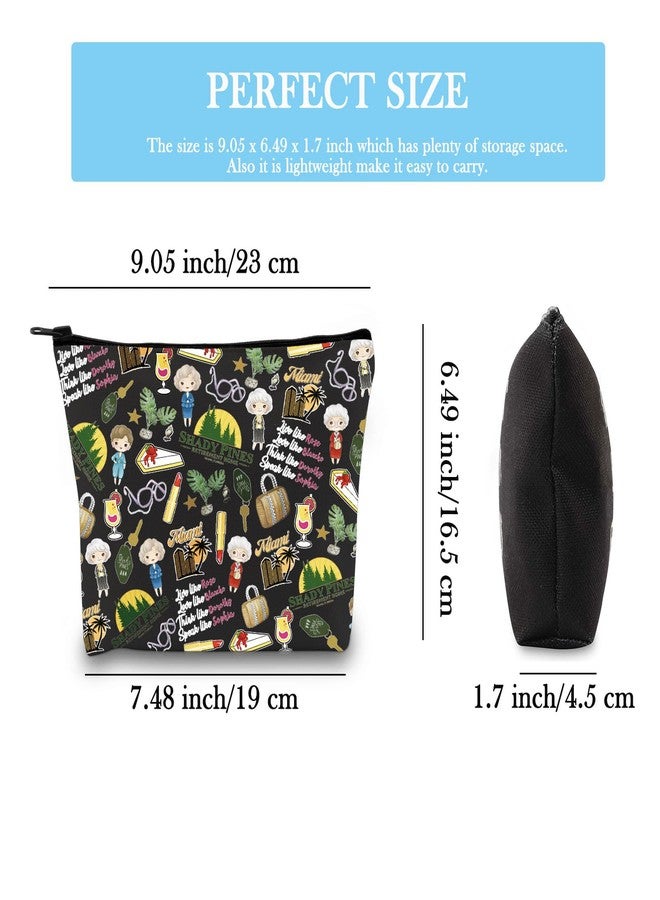 GJTIM TV Show Inspired Zipper Pouch TV Show Merchandise Gift Best Friend Birthday Gift Makeup Bag for BFF (Gold Pattern BLK) - Image 2