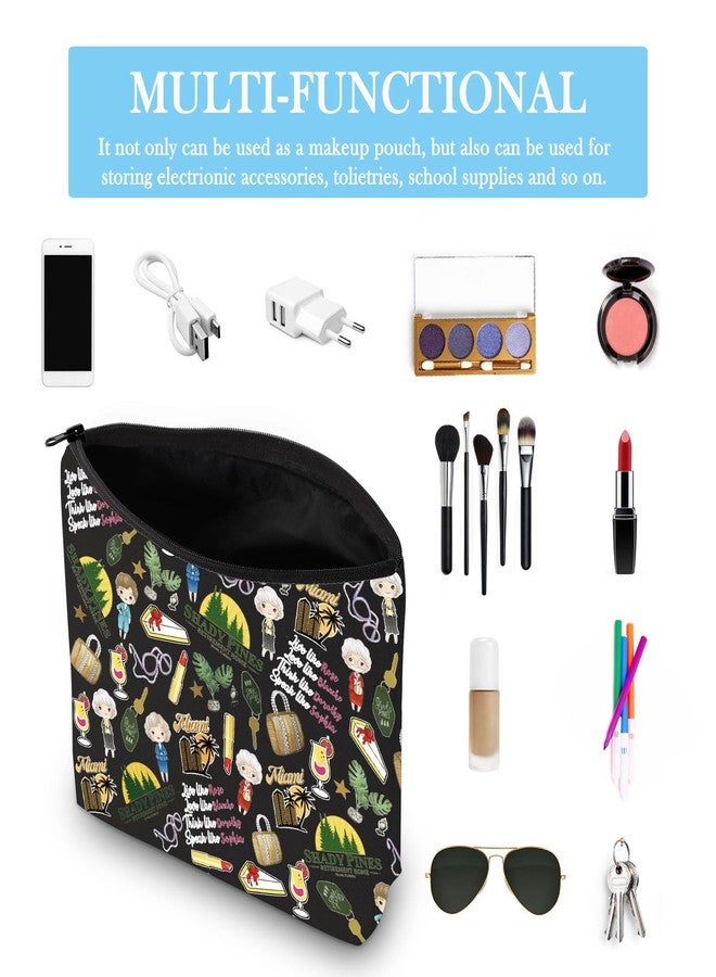 GJTIM TV Show Inspired Zipper Pouch TV Show Merchandise Gift Best Friend Birthday Gift Makeup Bag for BFF (Gold Pattern BLK) - Image 3