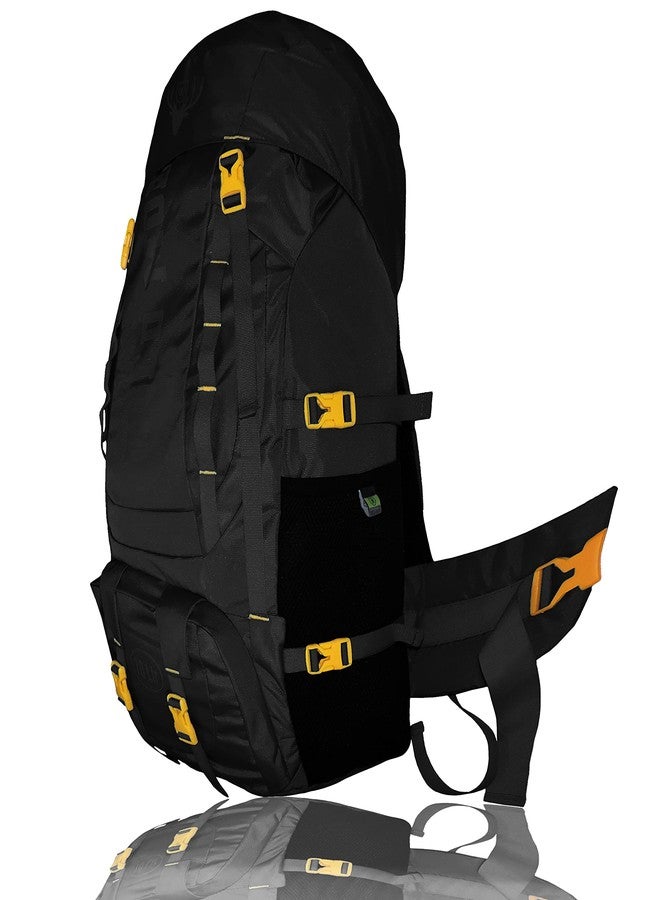 WILD MODA 70 LT WATERPROOF HIKING AND TREKKING BAG WITH LAPTOP COMPARTMENT (Black) - Image 4