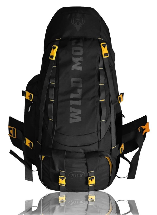 WILD MODA 70 LT WATERPROOF HIKING AND TREKKING BAG WITH LAPTOP COMPARTMENT (Black) - Image 1