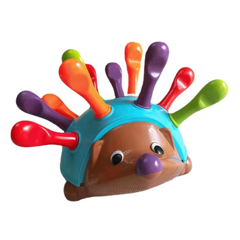 Puzzle hedgehog baby concentration training early education toys 1-3 years old children's hand-eye coordination and plugging in little hedgehogs Hedgehog [Color Box] English - Image 5