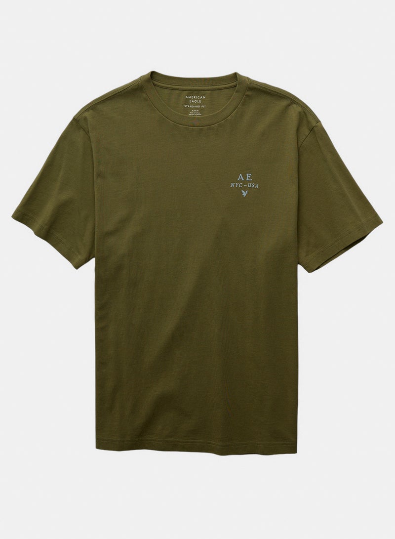 American Eagle AE Short-Sleeve Dip-Dye Graphic T-Shirt - Image 3