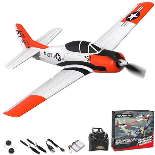 volantexrc RC Plane for Beginners 4CH WWII RC Airplane T28 Trojan with Aileron 24Ghz Remote Control Plane with Xpilot Self Righting One Key Aerobatic for Adults 7619 RTF - Image 1
