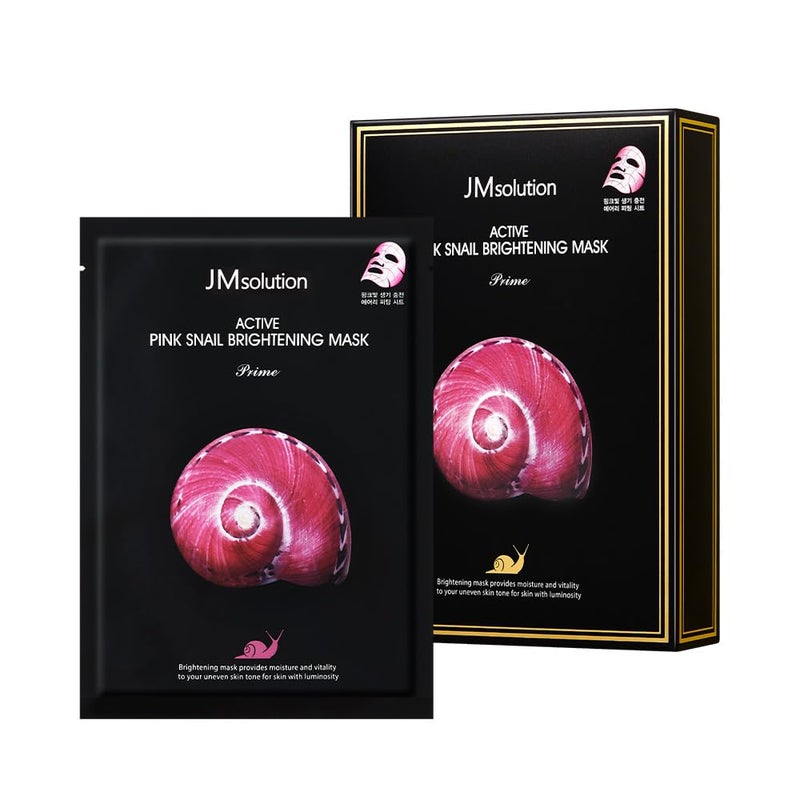 JMsolution Active Pink Snail Regenerating Mask  Vitamin B  Snail Mucin for Brightening Hydration  Skin Repair  10 Sheets  Korean Face Mask for All Skin Types