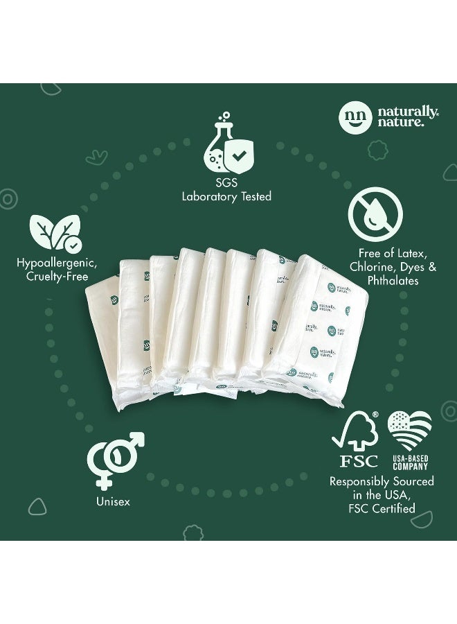 Naturally Nature Overnight Diaper Booster Pads, Stops Diapers From Leaking, Liners for Toddler Diapers, Adhesive Pad for Girls, Boys, 96 ct. (3 Packs of 32)
