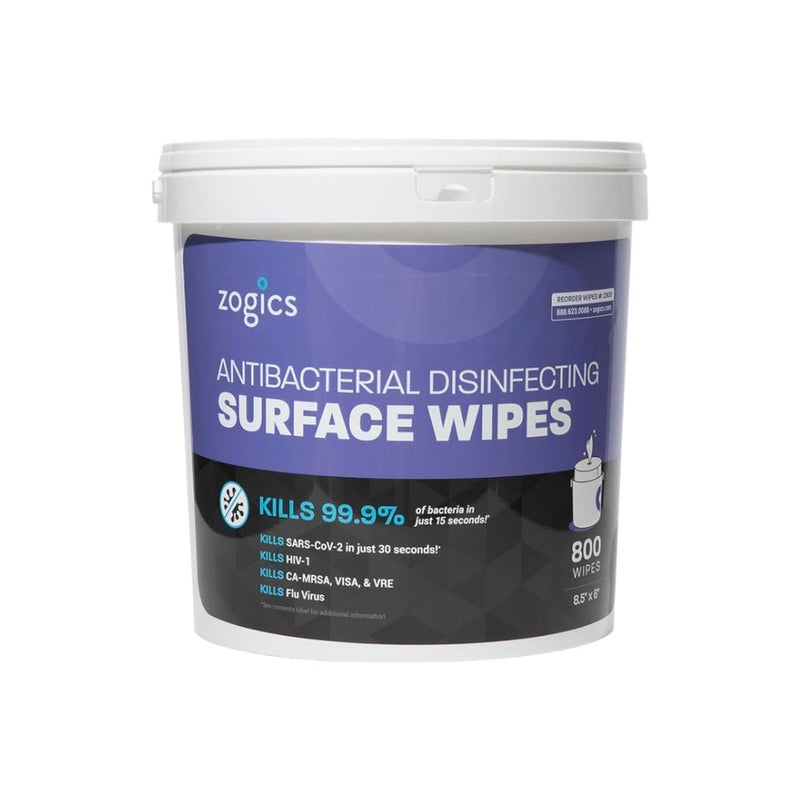 Zogics Antibacterial Wipes, EPA Registered Surface and Gym Equipment Disinfecting Wipes (800 Wipes) + Reusable Wipe Bucket Dispenser - Image 4