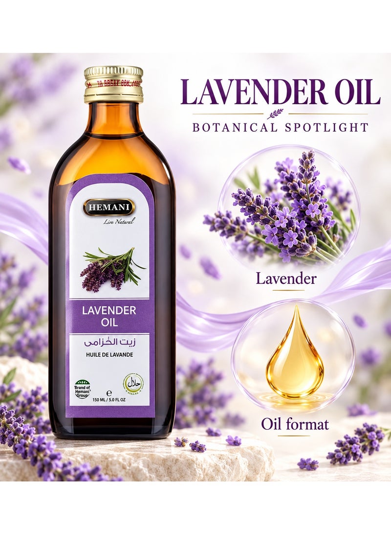 Hemani Lavender Oil 150ml | 100% Pure Essential Oil for Hair Growth, Skin Hydration, Sleep, Stress Relief & Aromatherapy - Image 2