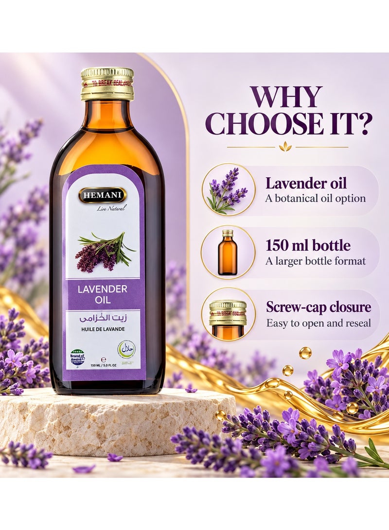 Hemani Lavender Oil 150ml | 100% Pure Essential Oil for Hair Growth, Skin Hydration, Sleep, Stress Relief & Aromatherapy - Image 4