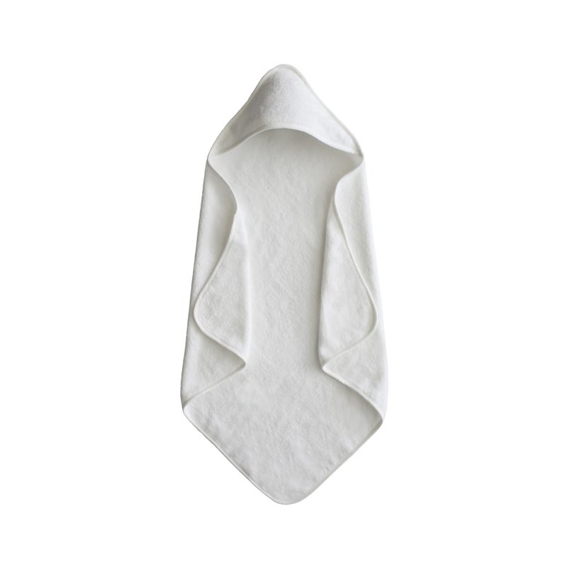mushie Baby Hooded Towel | Organic Cotton (Pearl) - Image 1
