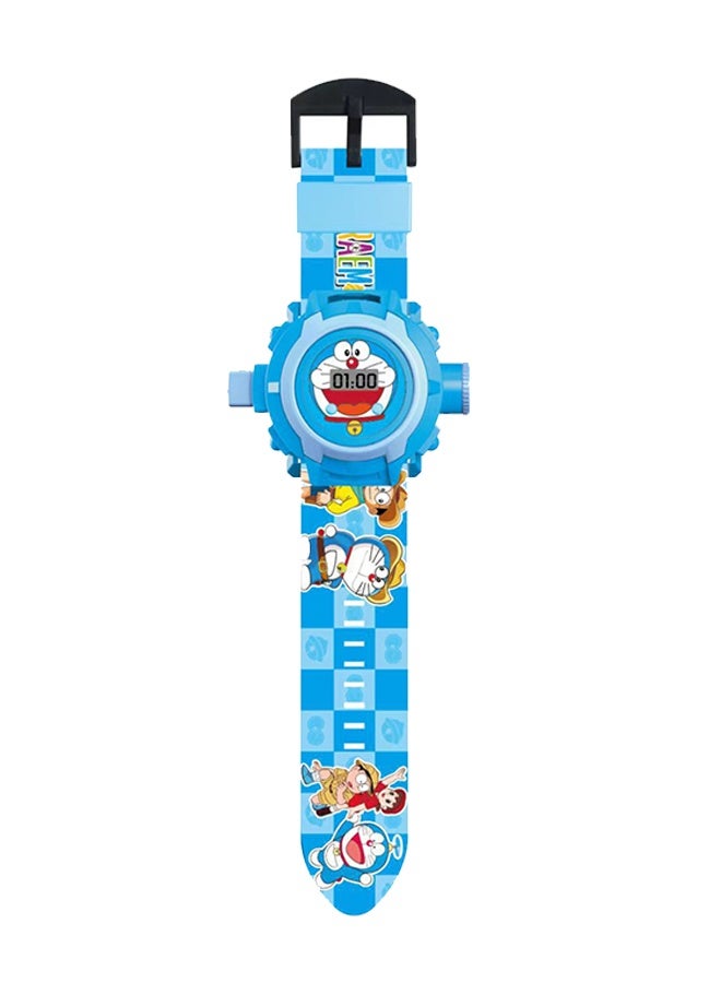 دورايمون ساعة عرض دورايمون للأطفال - ساعة لعبة إلكترونية كرتونية بعرض ضوء - Image 1