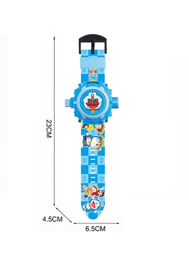 دورايمون ساعة عرض دورايمون للأطفال - ساعة لعبة إلكترونية كرتونية بعرض ضوء - Image 2