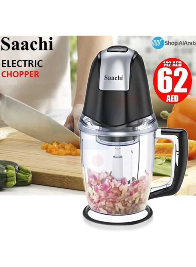Saachi Mixed Meat And Vegetable Chopper 1500 L 300 W NL-CH-551 Black/Clear - Image 5