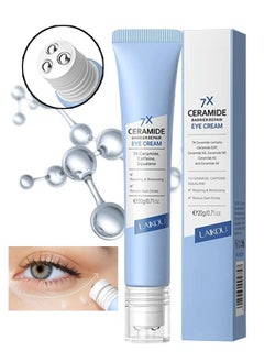 Laikou Ceramide Barrier Repair Eye Cream with Roller 20g, Hydrating Anti Aging, Eye Wrinkle Cream with Massage Head, Dark Circle Eye Cream for Women and Men, Eye Moisturizer for All Skin Type  - Image 1