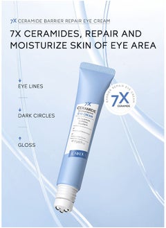 Laikou Ceramide Barrier Repair Eye Cream with Roller 20g, Hydrating Anti Aging, Eye Wrinkle Cream with Massage Head, Dark Circle Eye Cream for Women and Men, Eye Moisturizer for All Skin Type  - Image 2
