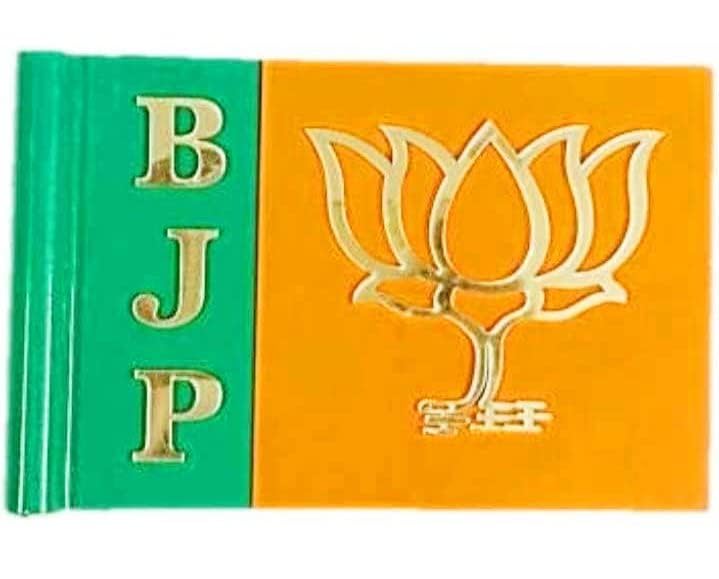DASHDYNAMO BJP Party Car Bonnet Flag - Professional Quality Rectangle Flag With Rod - Image 1