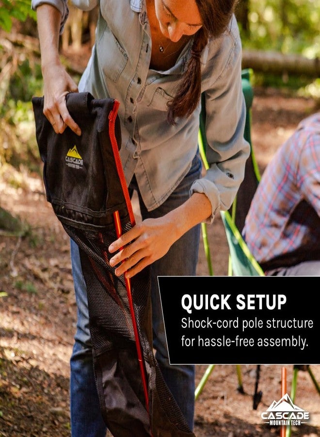 Cascade Mountain Tech Outdoor High Back Lightweight Camp Chair with Headrest and Carry Case - Black - Image 3