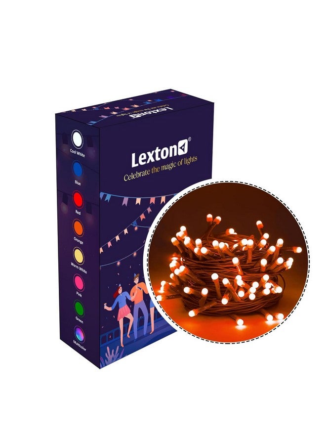 Lexton 40 LED Power Pixel Serial String/Fairy Light | Plug Sourced | Suitable for Home & Outdoor Decoration, Diwali, Christmas, Ramadan, Wedding, Party, Festival (Pack of 1, Orange) - Image 2