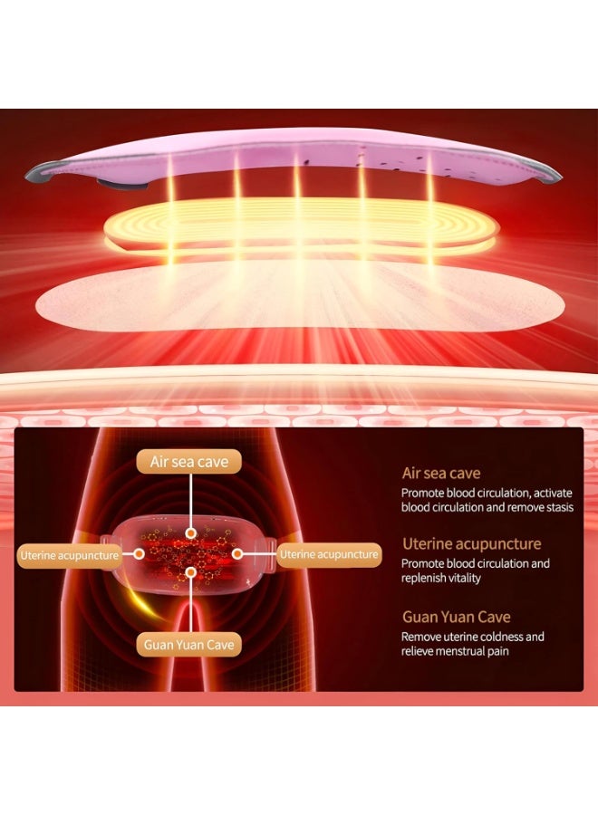 حزام التدفئة الكهربائي للدورة الشهرية - وسادة علاج حراري مهدئة لتسكين الآلام - حزام مريح وقابل للتعديل للبطن وأسفل الظهر لراحة دافئة في الشتاء - Image 4