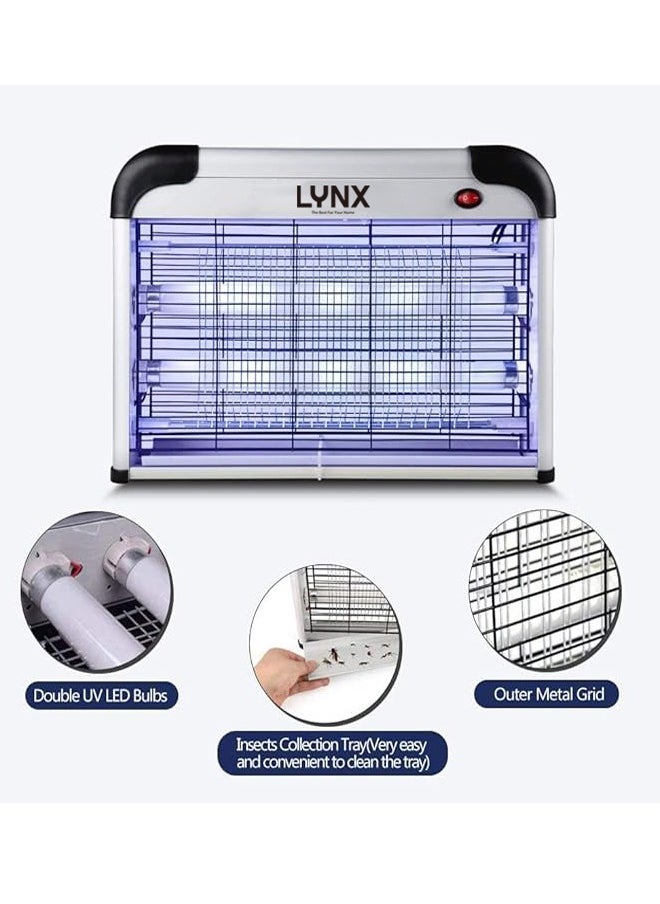 lynx - LYNX Electric Led Bug Zapper - Efficient Indoor Fly Trap for Mosquitoes, Gnats, and Fruit Flies - Perfect for Homes, Restaurants, Hotels, and Offices with 40W Power and 50m² Coverage  LN-IK-2040 - Image 1