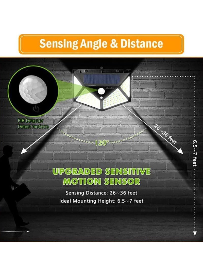 TIGER NEW Garden Solar Lights with 100LED and 3 Modes – IP65 Waterproof Outdoor Lighting with 270° Coverage and Motion Sensor, Perfect for Backyard, Fence, Patio, Front Door (4 Pack) - Image 3