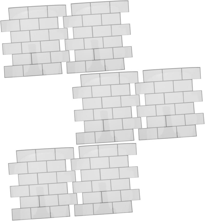 Flexible sizing options MAGICLULU 6pcs Peel and Stick Backsplash Tiles for Kitchen and Bathroom 12x12in White PVC Self Adhesive Wall Tiles Waterproof and Easy Cleaning Easy daily handling design - Image 1