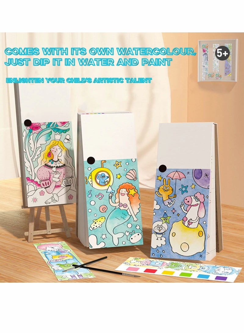 Excefore Watercolor Painting Book, Watercolor Masterpieces Pocket Watercolor Painting Book, Provides Hours of Painting Fun, Improve Creativity and Concentration - Image 2