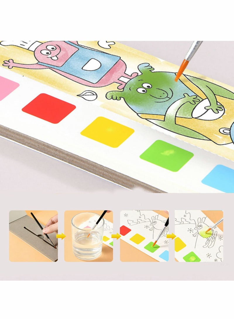 Excefore Watercolor Painting Book, Watercolor Masterpieces Pocket Watercolor Painting Book, Provides Hours of Painting Fun, Improve Creativity and Concentration - Image 3